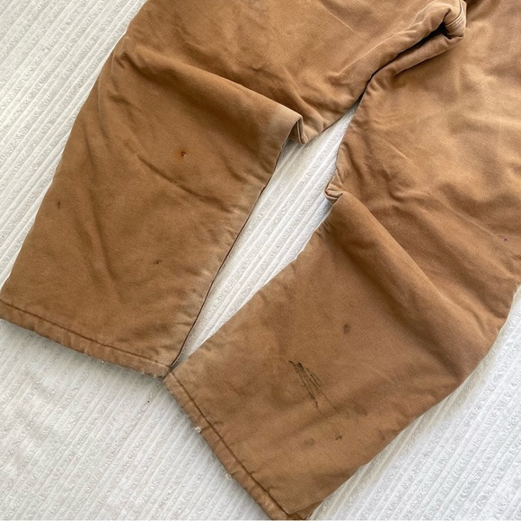 Carharrt R03 Brown Insulated Duck Canvas Work Bib Overalls | 38x30 - Picture 6 of 9